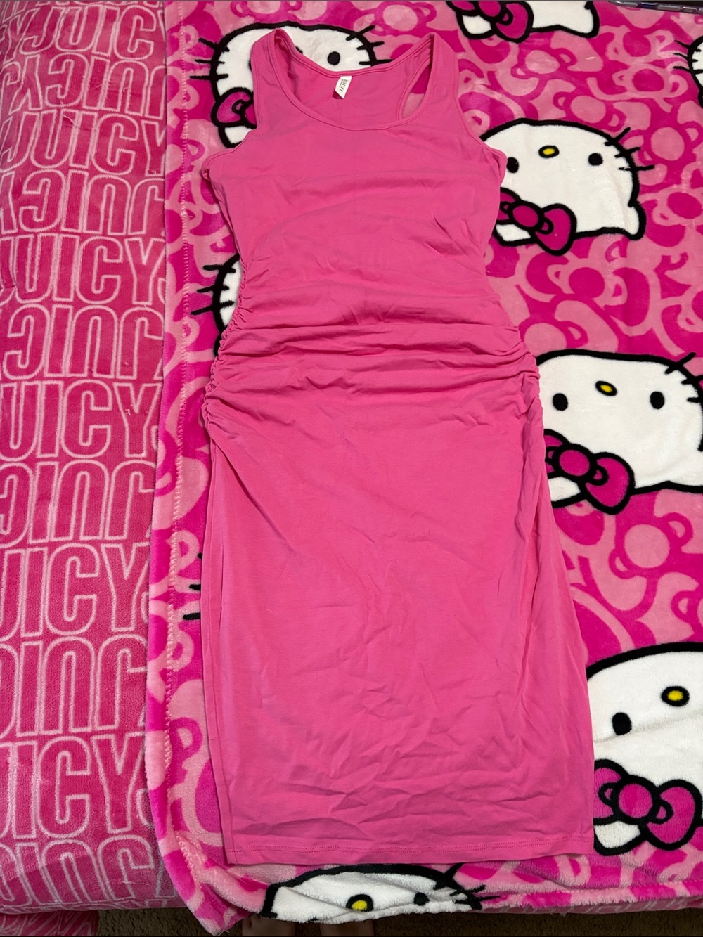 Women's Pink Midi Tank Dress